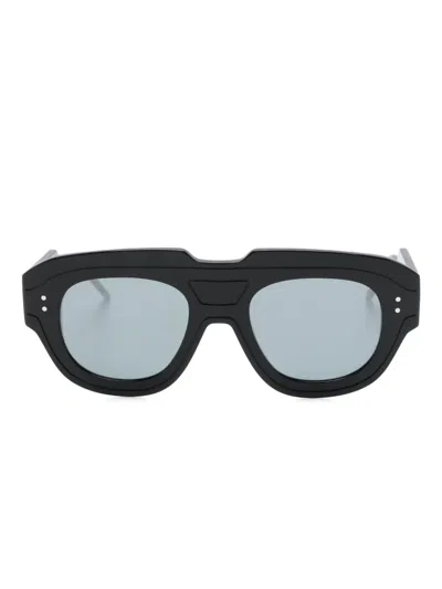 Thom Browne Round-frame Sunglasses In Black