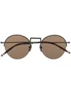 Thom Browne Round-frame Sunglasses In Black