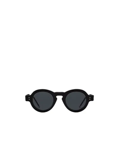 Thom Browne Round-frame Sunglasses In Black