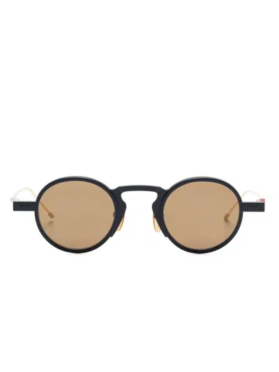 Thom Browne Round-frame Sunglasses In Black