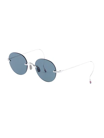 Thom Browne Round Frame Sunglasses In Blue