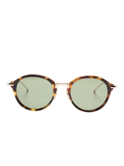 Thom Browne Round-frame Sunglasses In Brown