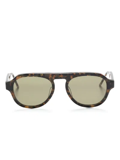 Thom Browne Round-frame Sunglasses In Green