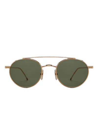 Thom Browne Round-frame Sunglasses In Gold
