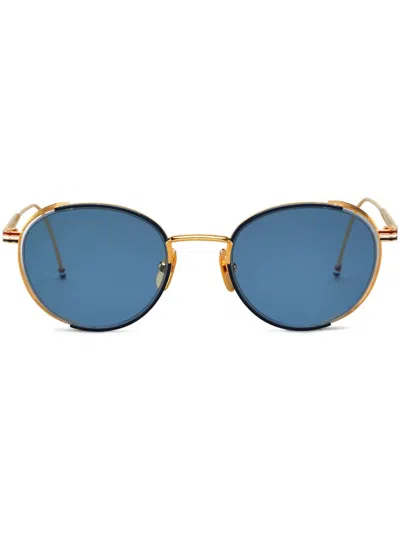 Thom Browne Round-frame Sunglasses In Gold