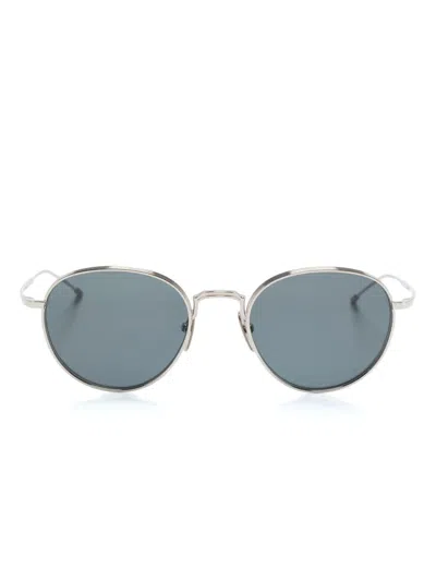 Thom Browne Titanium Round Sunglasses In Grey