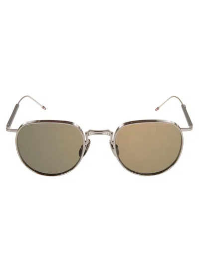 Thom Browne Round Frame Sunglasses In Silver W