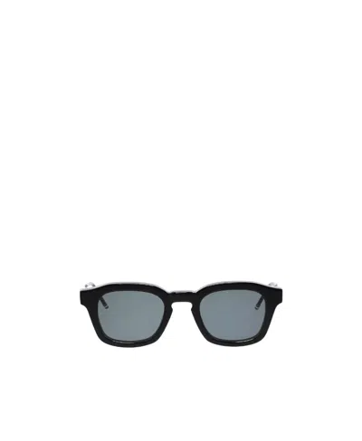 Thom Browne Round-frame Tinted Sunglasses In Black