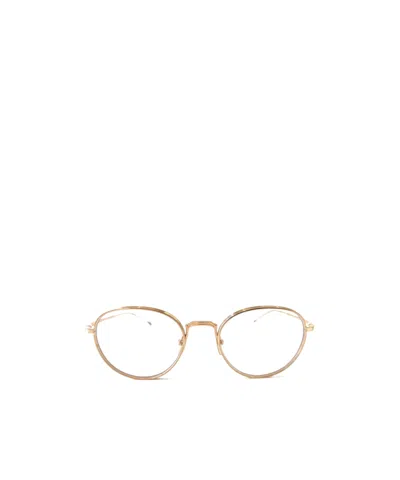 Thom Browne Round-frame Titanium Glasses In Nude
