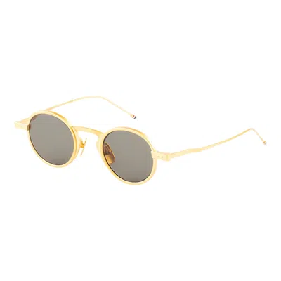 Thom Browne Round Glasses In Gold