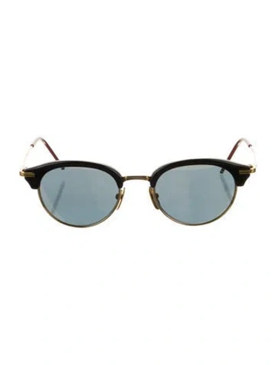 Pre-owned Thom Browne Round Mirrored Sunglasses In Blue