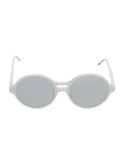 Pre-owned Thom Browne Round Mirrored Sunglasses In White