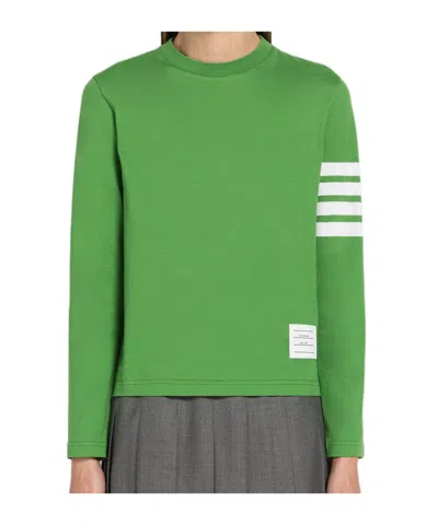 Thom Browne Round Neck Long-sleeved T-shirt In Green