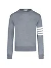 Thom Browne Round Neck Sweater In Gray