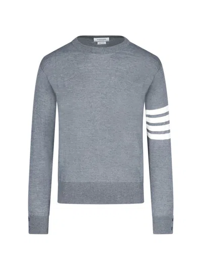 Thom Browne Round Neck Sweater In Gray
