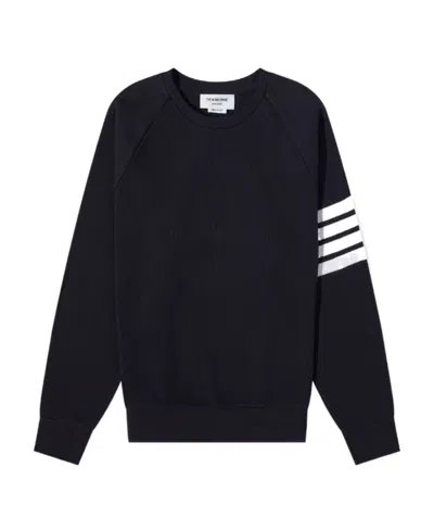 Thom Browne Round-neck Sweater In Navy Blue