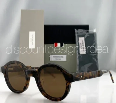 Pre-owned Thom Browne Round Sunglasses Tbs411-47-02 Brown Tortoise Frame Brown Lens 47mm In Shiny Tortoise Brown Brown Ar Lenses