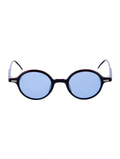 Pre-owned Thom Browne Round Tinted Sunglasses In Black