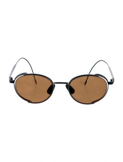 Pre-owned Thom Browne Round Tinted Sunglasses In Black
