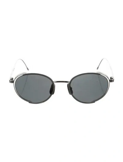 Pre-owned Thom Browne Round Tinted Sunglasses In Silver