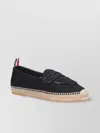 Thom Browne Round Toe Espadrille Sole Ballerina Shoes In Black
