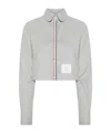 Thom Browne Classic Crop Cotton Button-up Shirt In Gray
