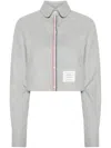 Thom Browne Classic Crop Cotton Button-up Shirt In Grey