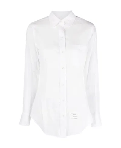 Thom Browne Rounded-collar Cotton Shirt In White