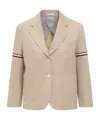 Thom Browne Cropped Sack Patch Pocket Sportcoat Blazer In Nude