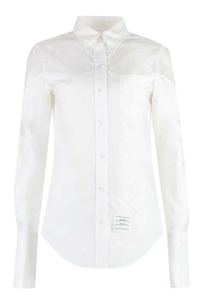Thom Browne Rounded Hem Cotton Shirt For Women In White