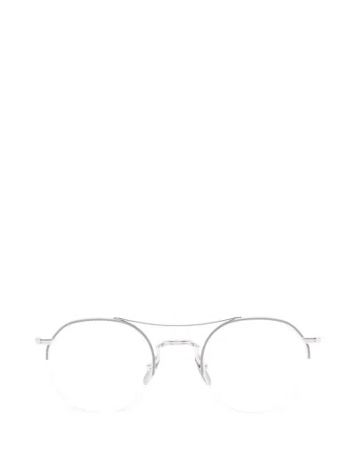 Thom Browne Round-frame Double-bridge Glasses In Silver