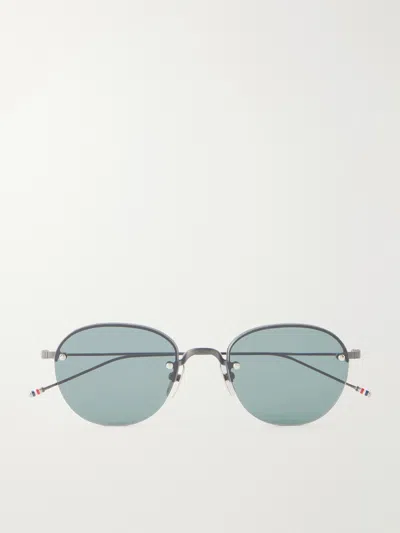 Thom Browne Round-frame Titanium Sunglasses In Metallic