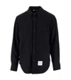 Thom Browne Herringbone Wool Blend Overshirt In Royal Blue