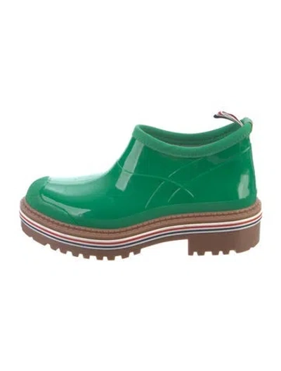 Pre-owned Thom Browne Rubber Rain Boots In Green