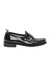 Thom Browne Ruched-detail Slip-on Loafers In Black