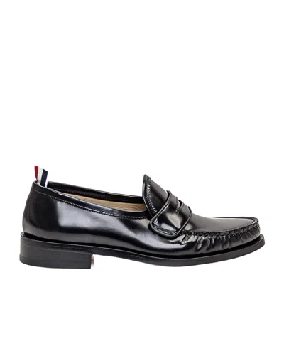 Thom Browne Ruched-detail Slip-on Loafers In Black