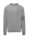 Thom Browne '4-bar' T-shirt In Light Grey