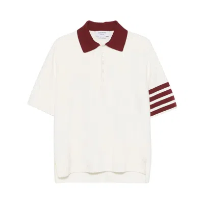 Pre-owned Thom Browne Rugby Fit Milano Stitch Short-sleeve Polo 'white' | Men's Size 4