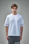 Thom Browne Rugby Fit Short Sleeve Tee In Cotton Interlock In White