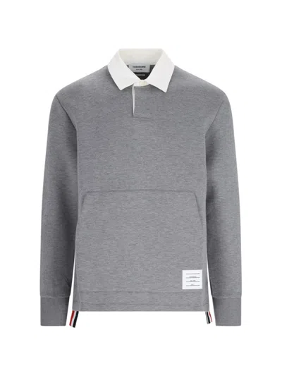 THOM BROWNE RUGBY" POLO SHIRT - GRAY