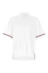Thom Browne Rwb Stripe Cotton Polo Shirt In White