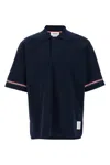 Thom Browne Navy Blue Polo Shirt With Tricolour Detail In Blue