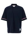Thom Browne Logo Embroidered Polo T-shirt In Blue