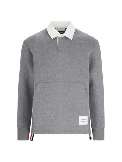 THOM BROWNE THOM BROWNE "RUGBY" POLO SHIRT – GRAY
