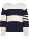 Thom Browne Rugby Stripe Jersey Stitch Boat Neck Pullover In Multi
