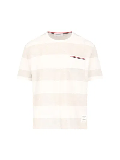 THOM BROWNE RUGBY STRIPE" T-SHIRT - OFF-WHITE