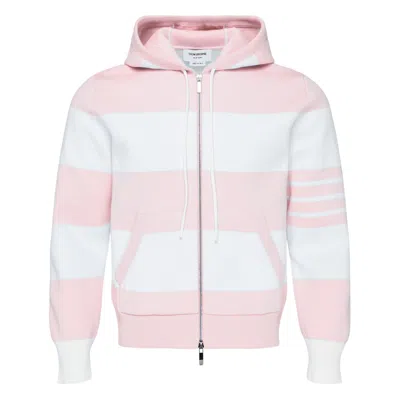 Thom Browne Rugby Stripe Zip Hoodie In Multi