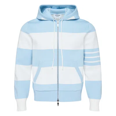 Thom Browne Rugby Stripe Zip Hoodie In Multi