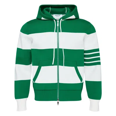 Thom Browne Rugby Stripe Zip Hoodie In Multi