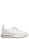 Thom Browne White Low Top Perforated Sneaker With Non-slip Rubber Outsole In White